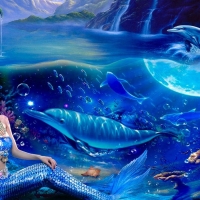 Mermaid With Dolphins