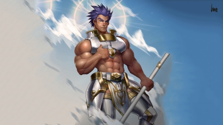 Garoth Lightsworn - muscle, shirtless, yugioh, luxuris