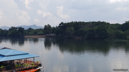 From the Bridge over the River Kwai - Mountains, Water, Reflections, River, Kwai, Phuket, Sky, Thailand