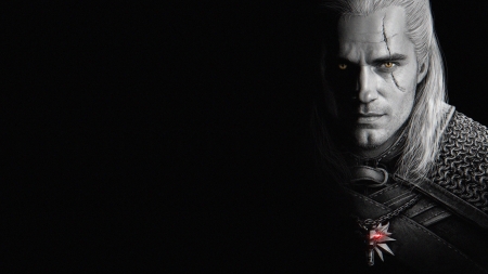 The Witcher 2019 - henry cavill, black, fantasy, the witcher, tv series, face, geralt, man