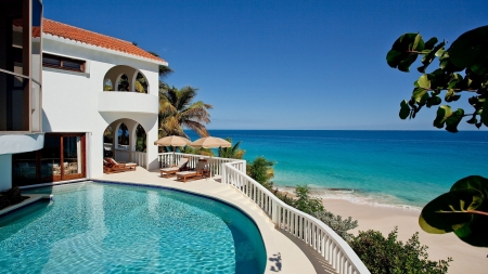 Beachfront Property - beaches, pools, Beachfront, nature, houses