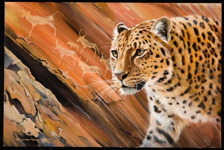 Leopard - pictura, leopard, animal, polyanna pickering, painting, art