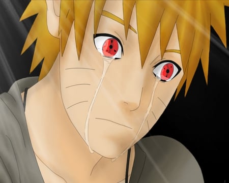 naruto with sharingan - shippuden, sharingan, naruto