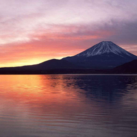 Beautiful sunset over Mount Fuji