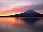 Beautiful sunset over Mount Fuji