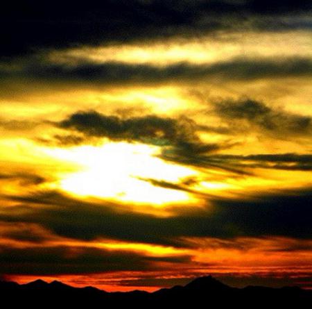 Grand Canyon Sunset - grand canyon, night, orange, sunset, turbulance, gold