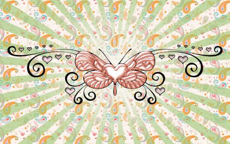 Butterfly Breath - paisley, abstract, butterfly, hearts, swirls