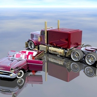 18wheeler and a 1957 Chevy