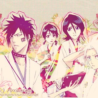 abarai renji bleach hinamori momo hisagi shuuhei hitsugaya toushirou kira izuru kuchiki rukia multichro