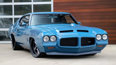 1971 Pontiac GTO - blue, gm, muscle, pro touring
