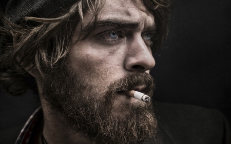 portrait - beard, cigarette, man, people, photography, portrait