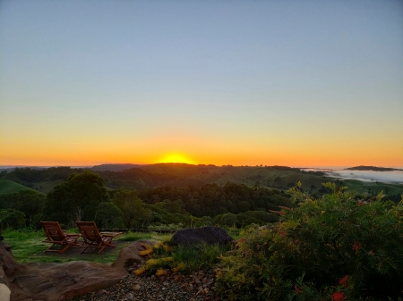Sunrise over Pinbarren Valley - australia, pinbarren valley, queensland, sunrise