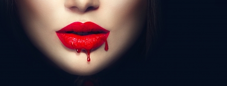 ♥ - mouth, blood, vampire, lips, red, halloween, lipstick