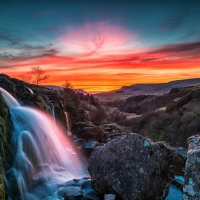 Waterfall at Sunset