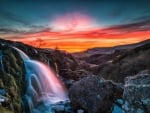 Waterfall at Sunset