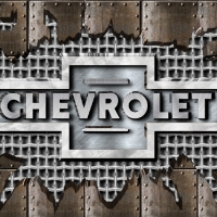 Old cracked steel 1920s Chevrolet logo