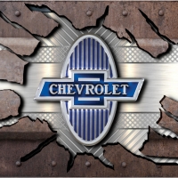 1920s Chevrolet grill emblem cracked