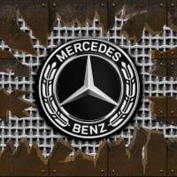 Cracked steel Mercedes Logo-1