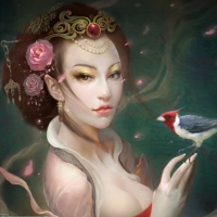 Lady with bird