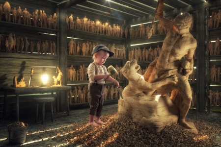 Young Michel from Lonneberga Part-3 : The Shed - fantasy, john wilhelm boy, shed, copil, creative, child