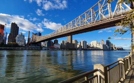 Manhattan, New York - New York, America, bridge, water, Manhattan