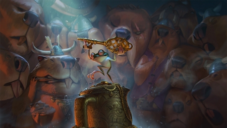 Caught in act - fantasy, art, key, broasca, rudy siswanto, luminos, frog
