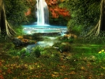 Waterfall in forest