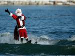 Waterskiing Santa