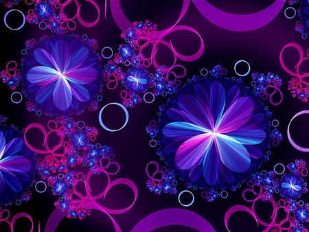 Bright Floral Celebration - abstract, 3d and g