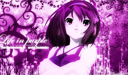 haruhi - anime, suzumiya haruhi, the melancholy of haruhi suzumiya, wallpaper