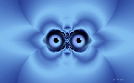 Funny Face - fractal, eyes, eye, funny, funny face, cg, face, fractals, blue