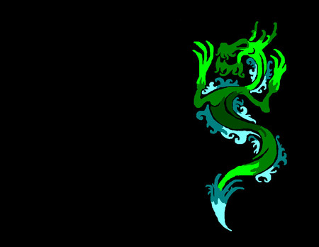 chinese water dragon wallpaper by ams 017.jpg - dragon, water, green