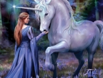 Girl and unicorn