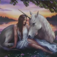 Girl and unicorn