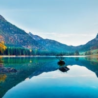 Autumn lake panorama