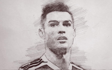 Cristiano Ronaldo - pencil, drawing, football, sport, cr7, ronaldo, soccer, cris ronaldo, art, cristiano ronaldo