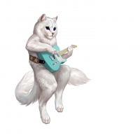 Cat with a guitar