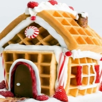 Candy Gingerbread House with Strawberries