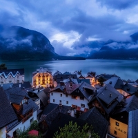 Cloudy Hallstatt and Hallstattersee