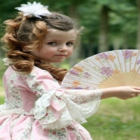 Christmas Beautiful Little Ladies With Fan