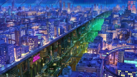 anime futuristic city