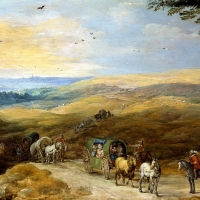 A landscape with travelers