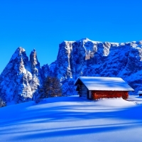 snow in mountains