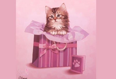 ♥ - kitten, pisici, maryline cazenave, cute, cat, gift