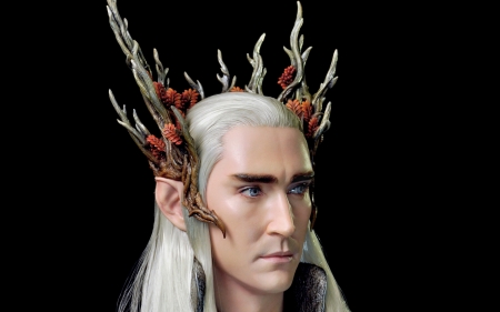 Thranduil - black, man, elf, lotr, king, theerapol vonghirunsombut, fantasy, hobbit, face, thranduil