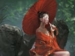 Girl with a red parasol