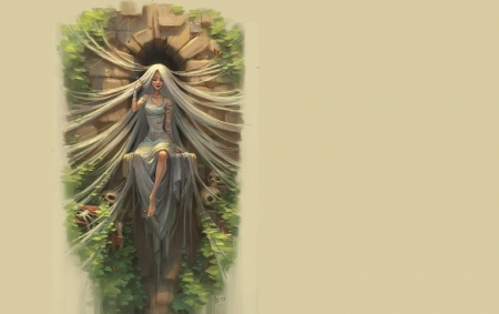 Rapunzel - frumusete, mantikora, fantasy, art, luminos, girl, rapunzel