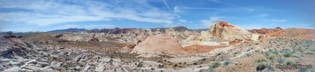 Valley of Fire State Park, Nevada (Wide View) - Valley, Park, Fire, Desert, Clouds, Nevada, Mountain, Sky