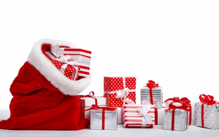 ♥ - white, bag, craciun, christmas, red, card, gift, santa