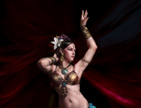 Dancer - yanchong lim, fantasy, art, dancer, luminos, girl